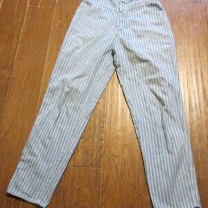 true 70s hippie engineer stripe jeans sz 4 high waist no pocket back 26x29